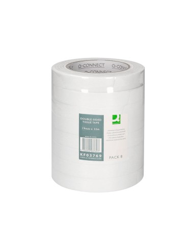 Cinta adhesiva q connect doble cara 33 mt x 19 mm