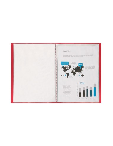 Carpeta liderpapel escaparate 40 fundas polipropileno din a3 rojo translucido