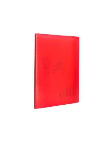Carpeta liderpapel escaparate 40 fundas polipropileno din a3 rojo translucido