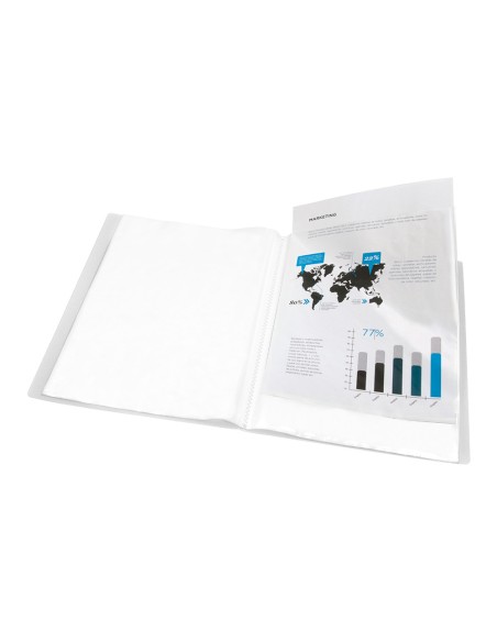 Carpeta liderpapel escaparate 40 fundas polipropileno din a3 transparente translucido