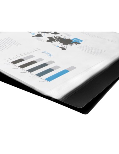 Carpeta liderpapel escaparate 40 fundas polipropileno din a3 negro opaco