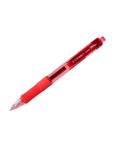 Boligrafo q connect sigma retractil con sujecion de caucho tinta gel 05 mm color rojo