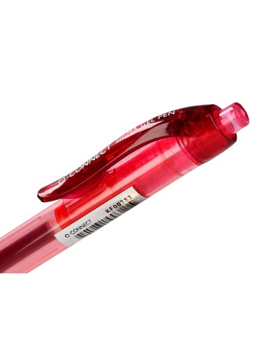 Boligrafo q connect sigma retractil con sujecion de caucho tinta gel 05 mm color rojo