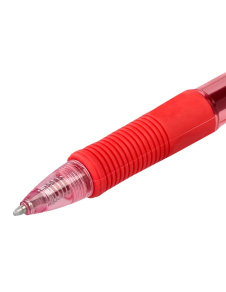 Boligrafo q connect sigma retractil con sujecion de caucho tinta gel 05 mm color rojo