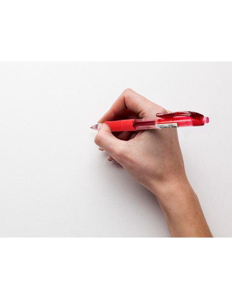 Boligrafo q connect sigma retractil con sujecion de caucho tinta gel 05 mm color rojo