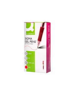 Boligrafo q connect sigma retractil con sujecion de caucho tinta gel 05 mm color rojo