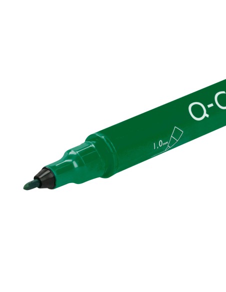 Rotulador q connect marcador permanente doble punta color verde 04 mm y 1 mm