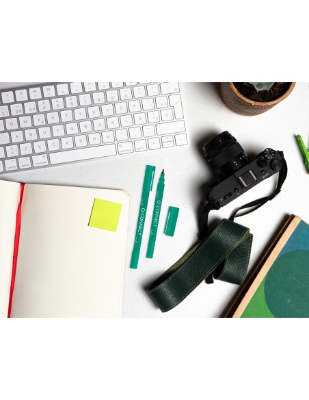 Rotulador q connect marcador permanente doble punta color verde 04 mm y 1 mm