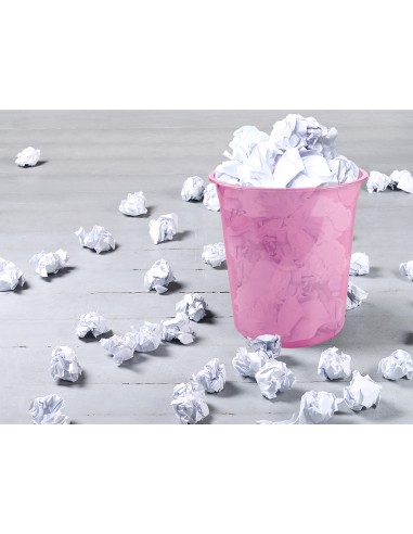 Papelera plastico liderpapel rosa translucido 13 litros 275x285 mm