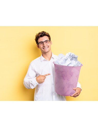 Papelera plastico liderpapel rosa translucido 13 litros 275x285 mm