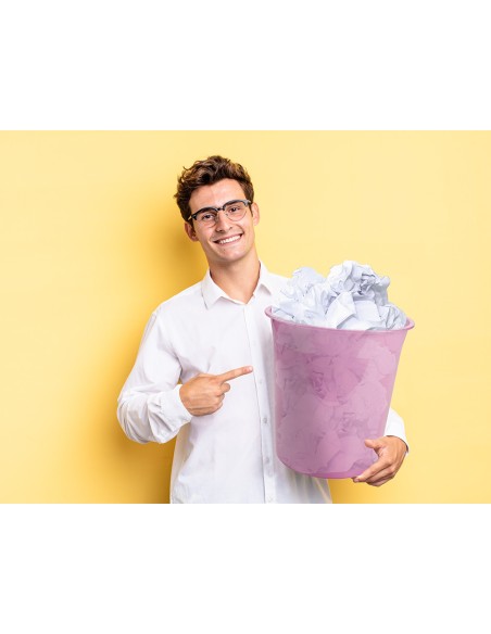 Papelera plastico liderpapel rosa translucido 13 litros 275x285 mm