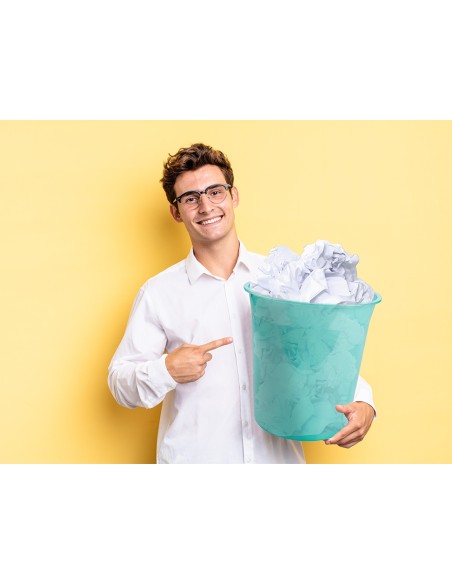 Papelera plastico liderpapel menta translucido 13 litros 275x285 mm