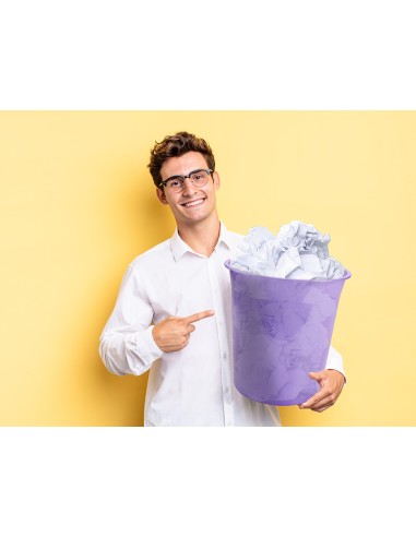 Papelera plastico liderpapel lavanda translucido 13 litros 275x285 mm