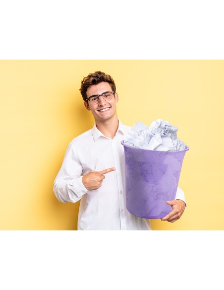 Papelera plastico liderpapel lavanda translucido 13 litros 275x285 mm