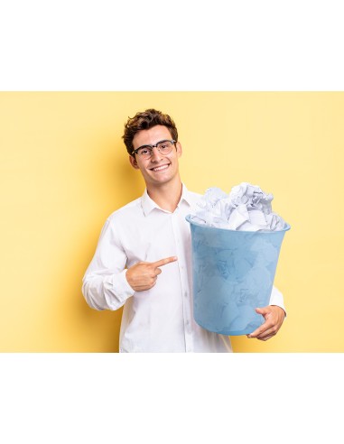 Papelera plastico liderpapel celeste translucido 13 litros 275x285 mm