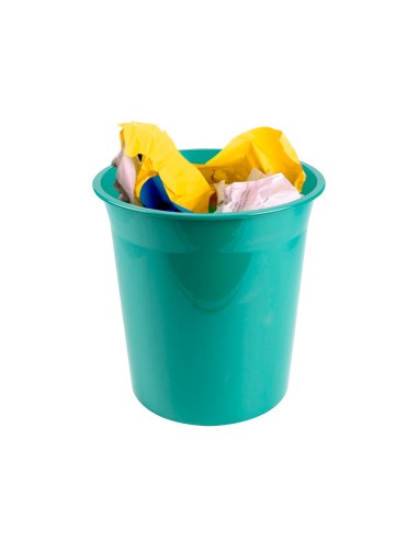 Papelera plastico liderpapel menta opaco 13 litros 275x285 mm
