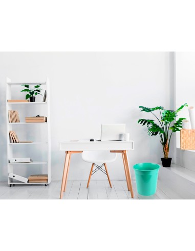 Papelera plastico liderpapel menta opaco 13 litros 275x285 mm