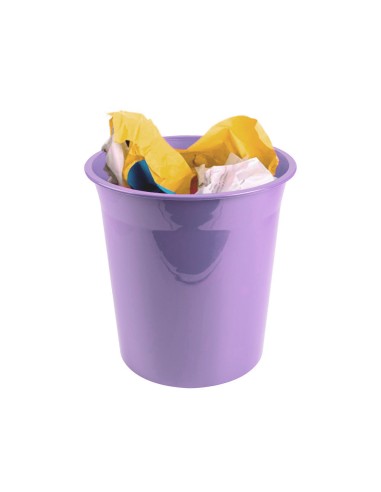 Papelera plastico liderpapel lavanda opaco 13 litros 275x285 mm