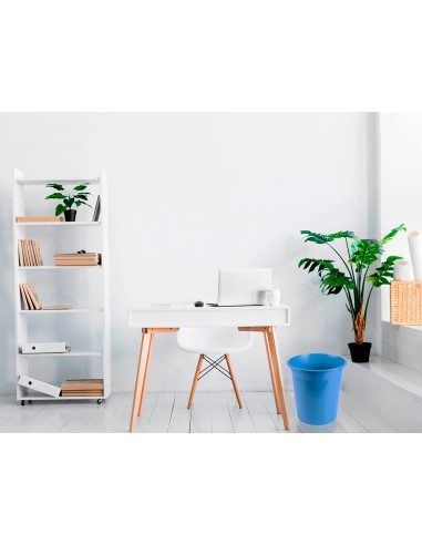 Papelera plastico liderpapel celeste opaco 13 litros 275x285 mm