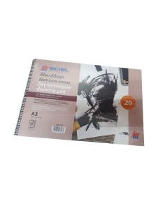 Bloc dibujo acuarela michel espiral din a3 con papel cristal intercalado 20 hojas 200 gr m2 297x420 mm
