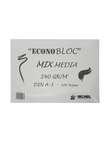 Bloc dibujo multitecnicas michel econobloc mix media din a3 encolado 100 hojas 240 gr 297x420 mm