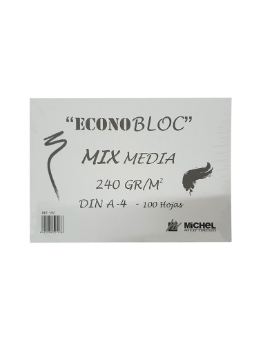 Bloc dibujo multitecnicas michel econobloc mix media din a4 encolado 100 hojas 240 gr m2 210x297 mm