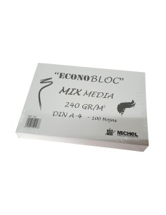 Bloc dibujo multitecnicas michel econobloc mix media din a4 encolado 100 hojas 240 gr m2 210x297 mm