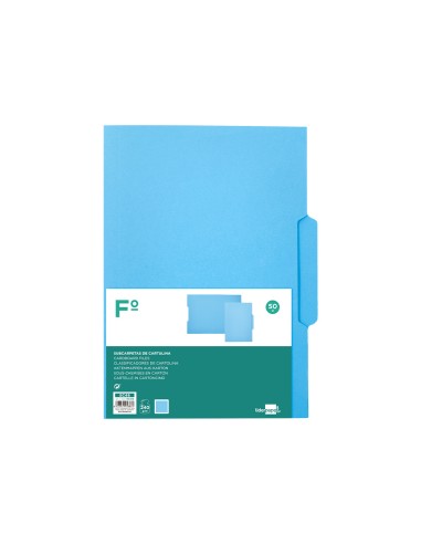 Subcarpeta cartulina liderpapel folio pestana central 240g m2 azul