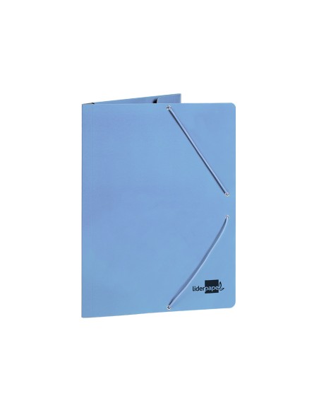 Carpeta liderpapel gomas folio 3 solapas carton plastificado colores pasteles surtidos