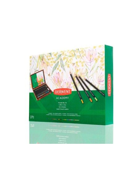 Estuche de pintura derwent academy madera lapices de colores 27 piezas Estuche de pintura derwent academy madera lapices de colores 27 piezas