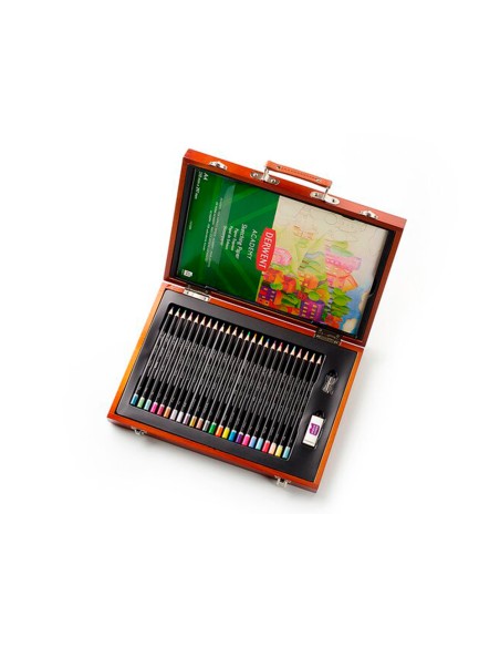 Estuche de pintura derwent academy madera lapices de colores 27 piezas Estuche de pintura derwent academy madera lapices de colores 27 piezas