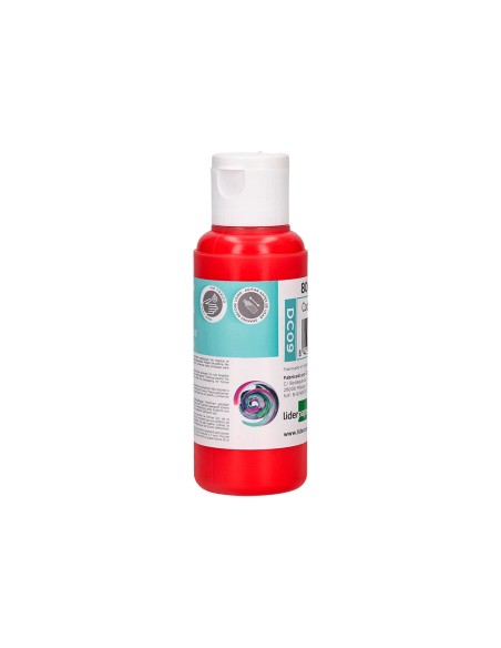 Pintura acrilica liderpapel bote de 80 ml rojo