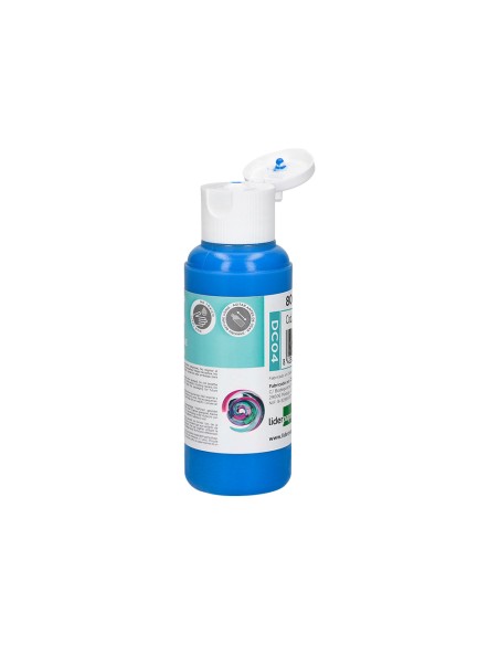 Pintura acrilica liderpapel bote de 80 ml cian