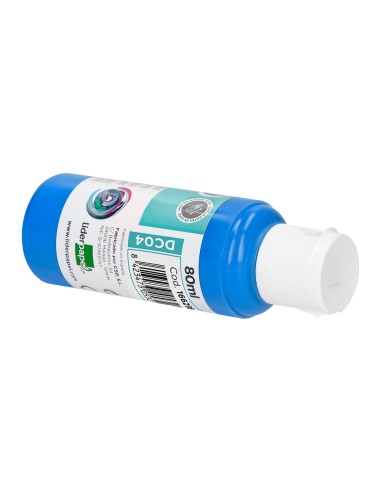 Pintura acrilica liderpapel bote de 80 ml cian