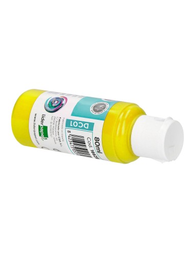 Pintura acrilica liderpapel bote de 80 ml amarillo