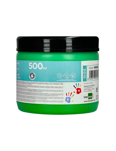 Pintura dedos liderpapel tarrina de 500 ml verde