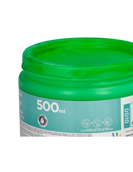 Pintura dedos liderpapel tarrina de 500 ml verde