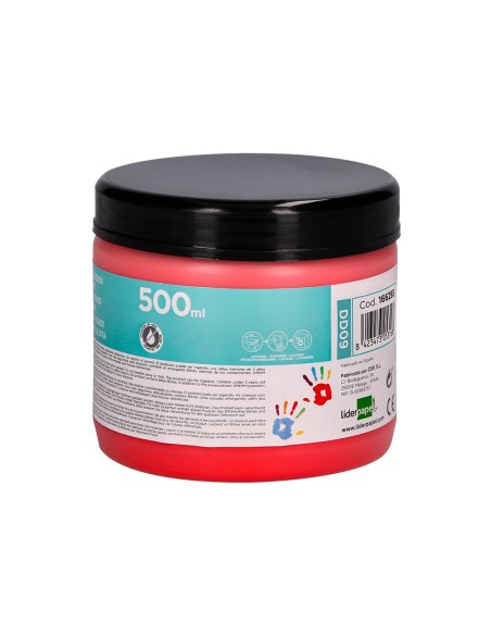 Pintura dedos liderpapel tarrina de 500 ml rojo