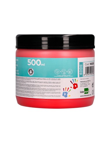 Pintura dedos liderpapel tarrina de 500 ml rojo