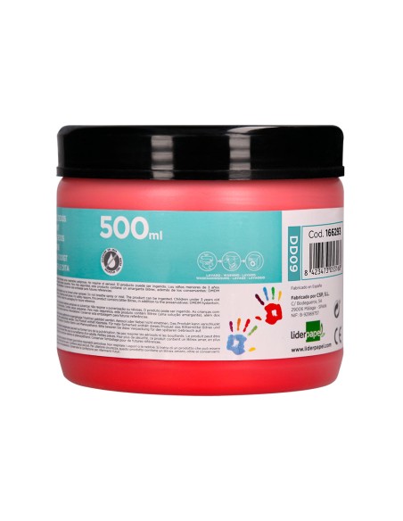 Pintura dedos liderpapel tarrina de 500 ml rojo