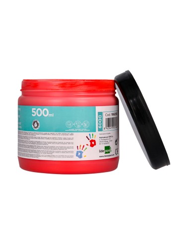 Pintura dedos liderpapel tarrina de 500 ml rojo