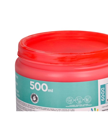 Pintura dedos liderpapel tarrina de 500 ml rojo