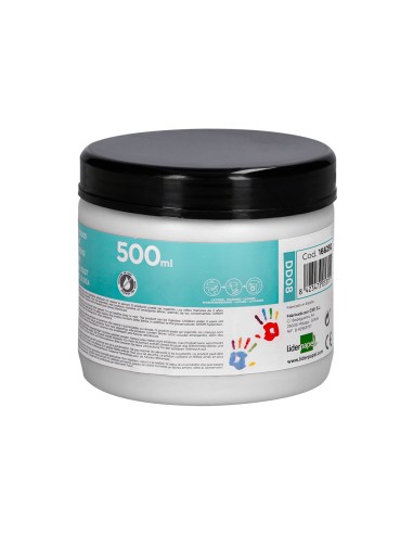 Pintura dedos liderpapel tarrina de 500 ml blanco