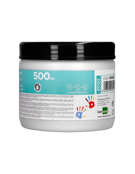 Pintura dedos liderpapel tarrina de 500 ml blanco