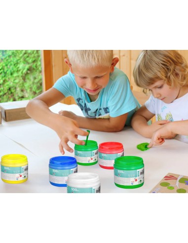 Pintura dedos liderpapel tarrina de 500 ml blanco