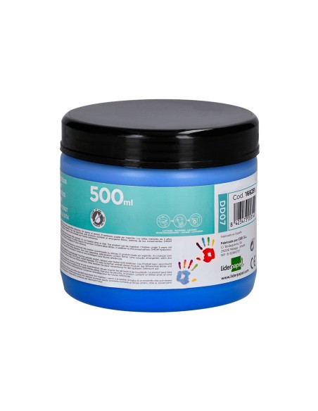 Pintura dedos liderpapel tarrina de 500 ml azul