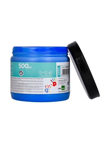 Pintura dedos liderpapel tarrina de 500 ml azul