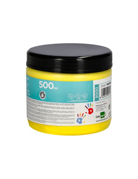 Pintura dedos liderpapel tarrina de 500 ml amarillo