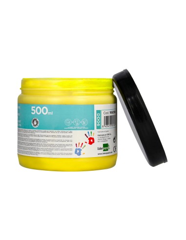 Pintura dedos liderpapel tarrina de 500 ml amarillo