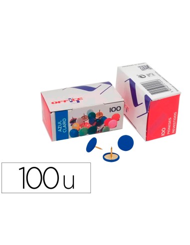 Chincheta lismania office color azul claro caja de 100 unidades